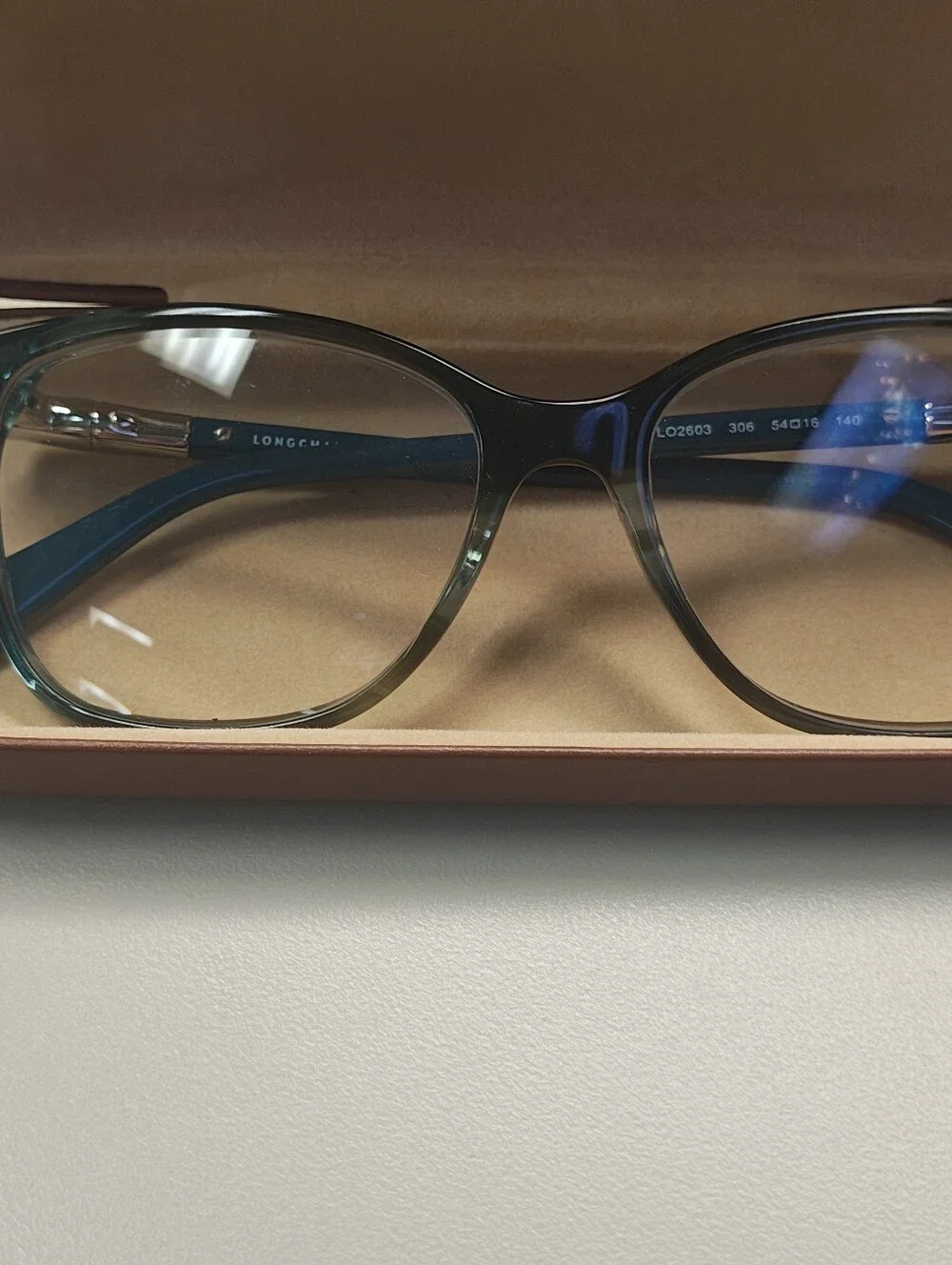Longchamp Green-Teal Gradient Eyeglass Frames